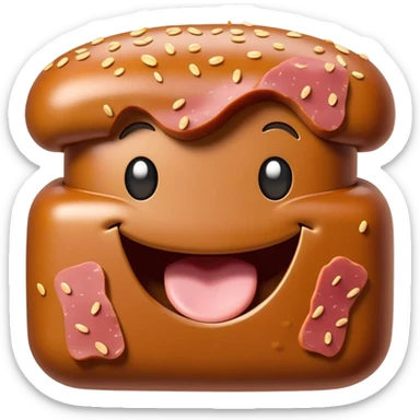 kawaii poop EMOJI made of SPAM MEAT sticker