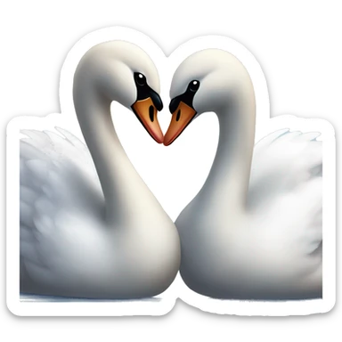 Swan couple love sticker
