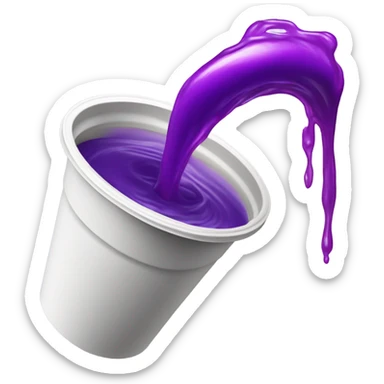 Double styrofoam cup pouring out purple liquid  sticker