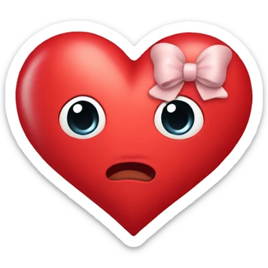 Cute red heart with bow wrapped around  sticker