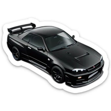 Nissan gtr skyline r34 black sticker