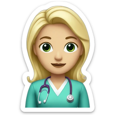 female blonde doctor sticker