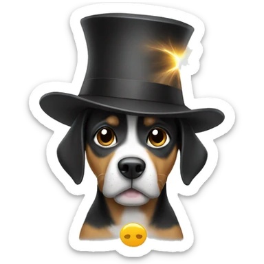 Two dog DJ wearing a magic hat sticker