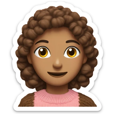 brown and pink bloom sweater sticker