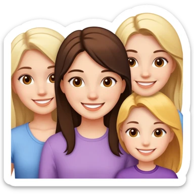 girl with a lot of friends  sticker