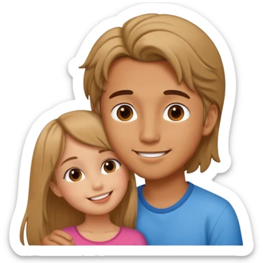 A Cute boy kissing a cute girl sticker