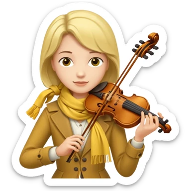 Violinist + yellow scarf. sticker