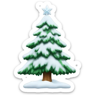 christmas tree with snow on it sticker
