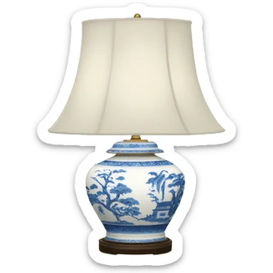 blue and white chinoiserie lamp sticker