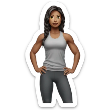 female fitness model sticker