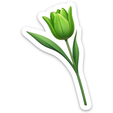 single green Tulip, straight stem sticker