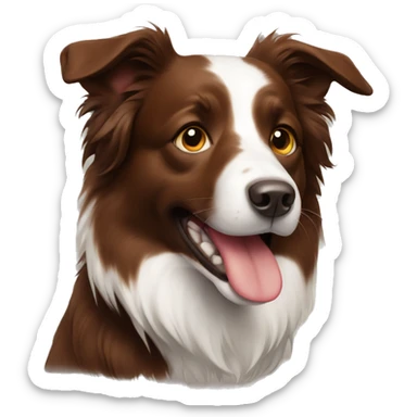 brown border collie  sticker