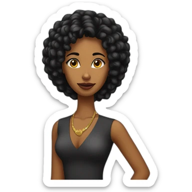 Chica africana negra oficinista sticker