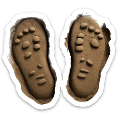 pair of shoe prints in the mud sticker