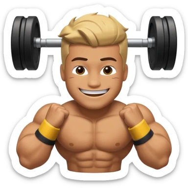 Buff roblox character doing a pushup emoji sticker