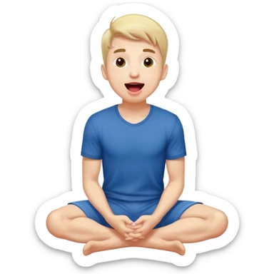 Submissive masochistic male on his knees, looking up  and tongue out sticker