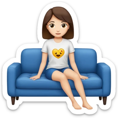 Uma mulher deitada no sofá assistindo dorama sticker