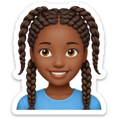 A beautiful black girl with braids sticker