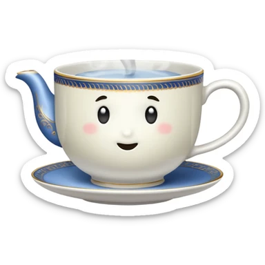 Teacup with steam rising sticker