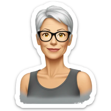 jamie lee curtis cartoon wearing tee sticker
