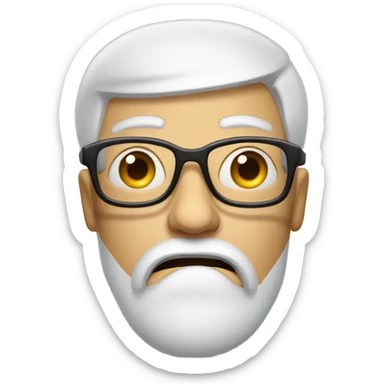 Creeped out face with glasses sticker