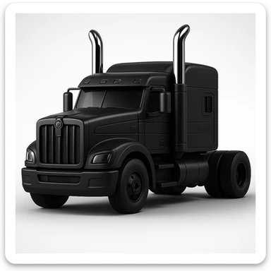 Change the truck color to black, keep the cartoon style with chrome stacks, bold and playful look. sticker
