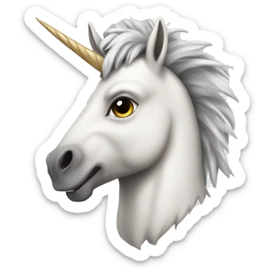 Viking unicorn white mowhawk sticker