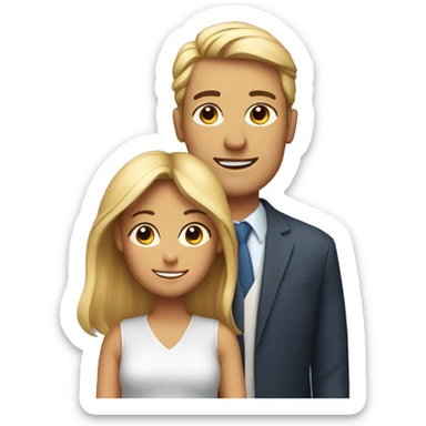 Mum and dad and girl and 2 boys  sticker