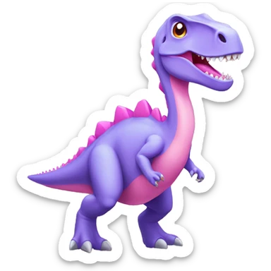 Dinosaurio rosa con pelos sticker