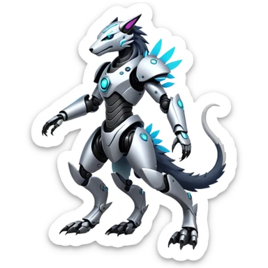Modern Futuristic Vernid-Sergal-Protogen-Robot-species by LiLaiRa full body sticker