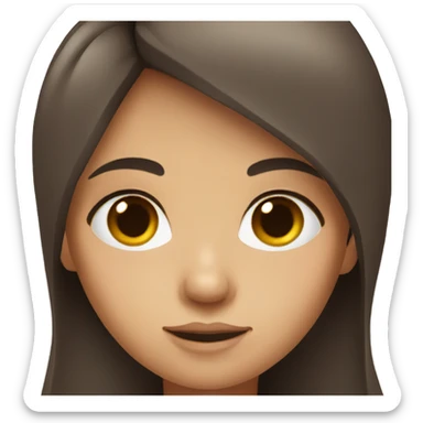 Girl with long darkbrown hair and dark brown eyes sticker