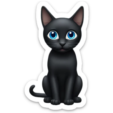 Black cat with blue eyes sticker