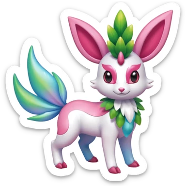 Shiny Exotic Sylveon-Shaymin-Meganium-Hybrid-Creature sticker