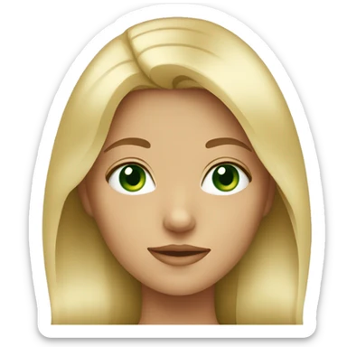 Blonde girl with green eyes  sticker