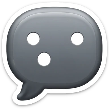 Simple grey chat bubble, messaging icon sticker