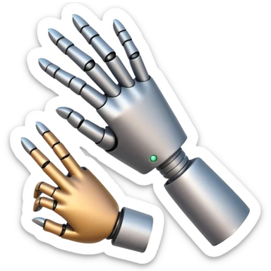robot hand writes text sticker