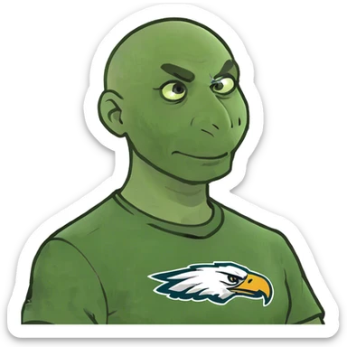 bald guy wearing eagles shirt sticker