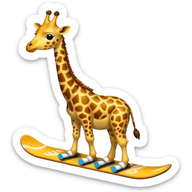 giraffe snowboarding  sticker
