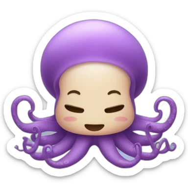 Cute kraken cute face eyes closed making yoga sticker