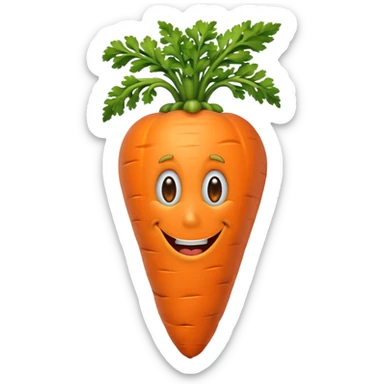 a big carrot with goofy face over the world sticker