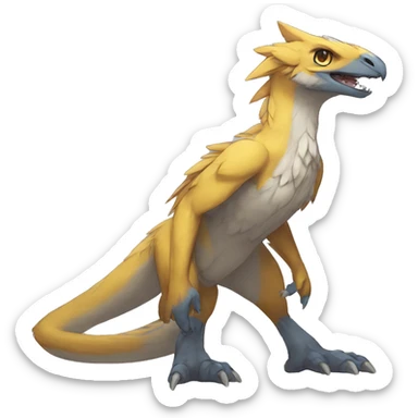Anthro Sona Fakemon Raptor Full Body sticker