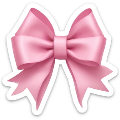 light pink ribbon bow sticker