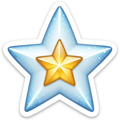 white glory star glitter sticker