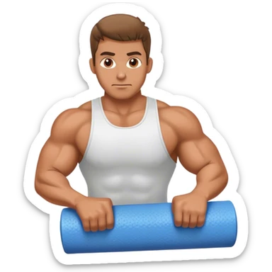 gym guy foam-rolling sticker
