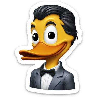 Donald Duck dressed as Patrick Bateman American Psycho sticker