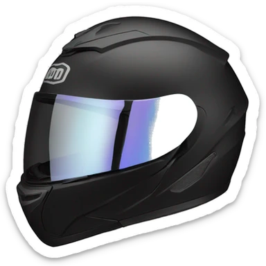 black motorcycle full face helmet with tinted mirrored visor sticker