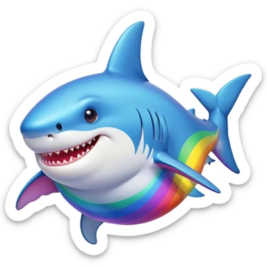 A very gay and fat shark sticker