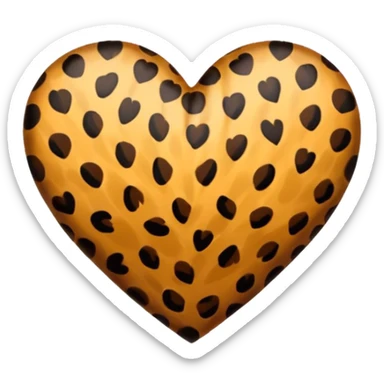 Cuore leopardato pelo sticker