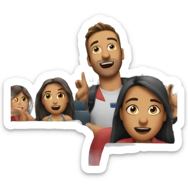 perrsona sorprendida en un bus sticker