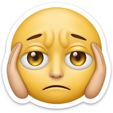 Emoji with eyebags sticker